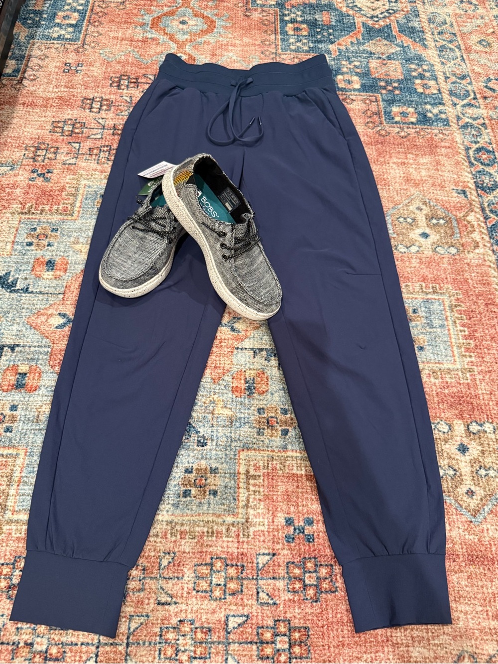 CRZ YOGA Navy Drawstring Joggers with Cuffed Ankles
